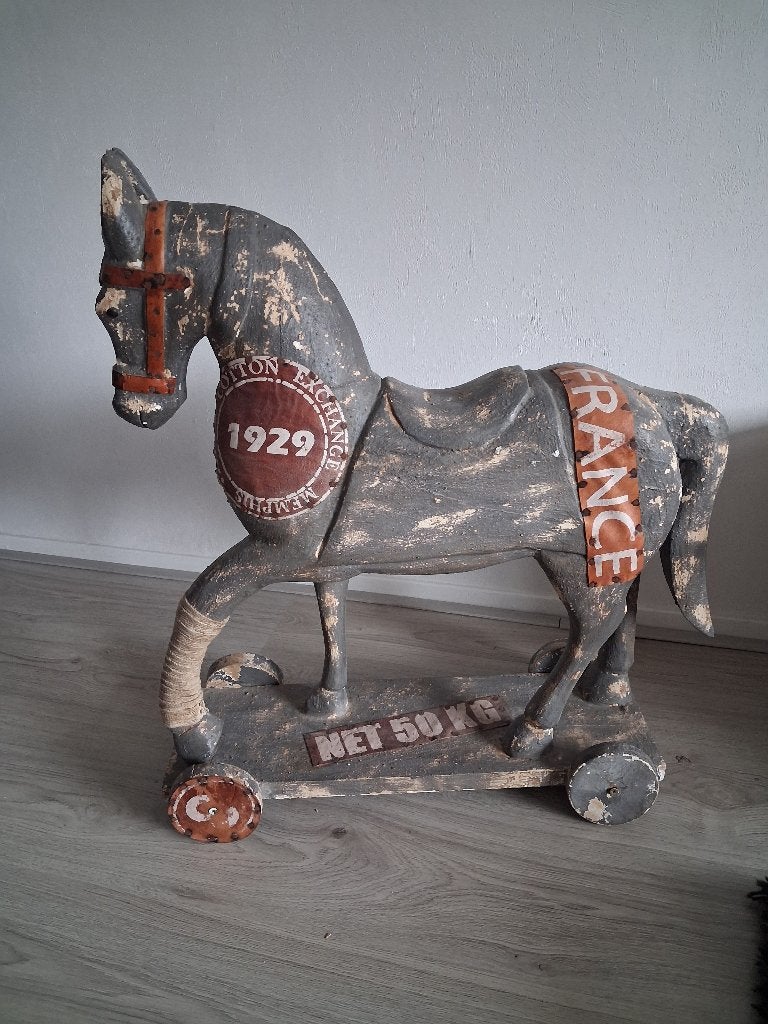 Houten paard op wielen, Antiek en Kunst, Antiek | Speelgoed, Ophalen