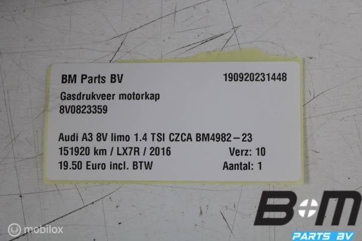 Gasdrukveer motorkap Audi A3 8V Limo 8V0823359, Gebruikt