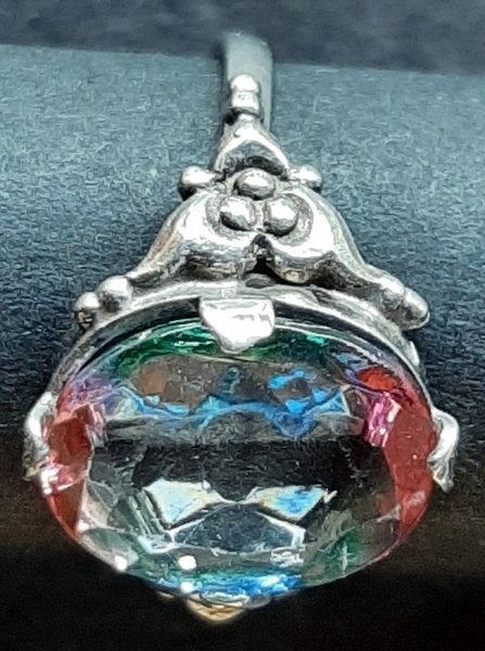 Antieke zilveren ring WHR1, Sieraden, Tassen en Uiterlijk, Met kristal, Gebruikt, Verzenden, Kleiner dan 17