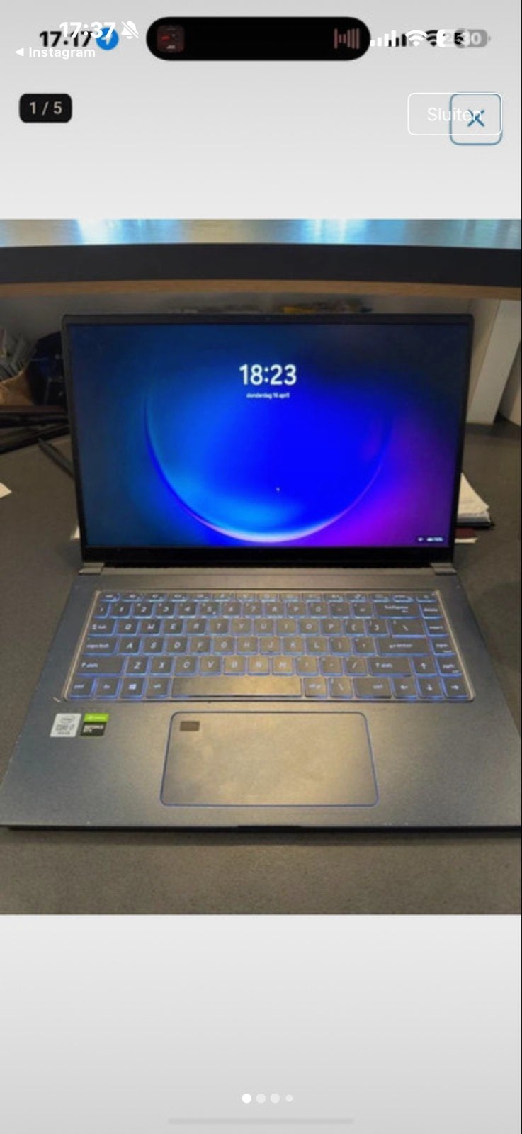 MSI prestige 15 Laptop - Intel Core i7, NVIDIA GeForce RTX, Met videokaart, 2 tot 3 Ghz, Ophalen of Verzenden, Zo goed als nieuw