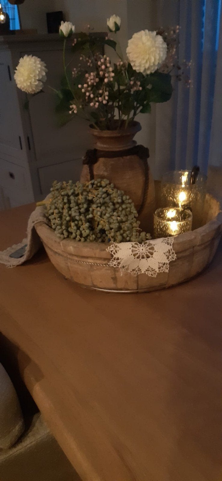 Antieke Olijvenbak - Decoratieve Houten Schaal, Ophalen of Verzenden