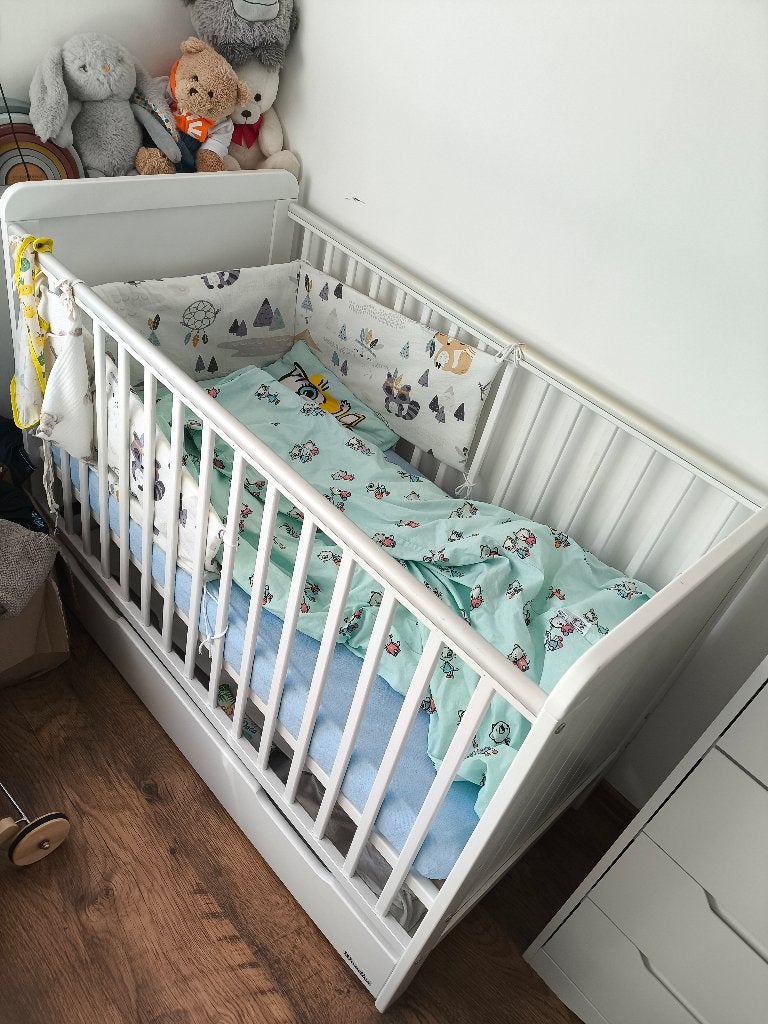 Kinderbedje, Kinderen en Baby's, Kinderkamer | Bedden, Ophalen, Gebruikt, 70 tot 85 cm, Minder dan 140 cm