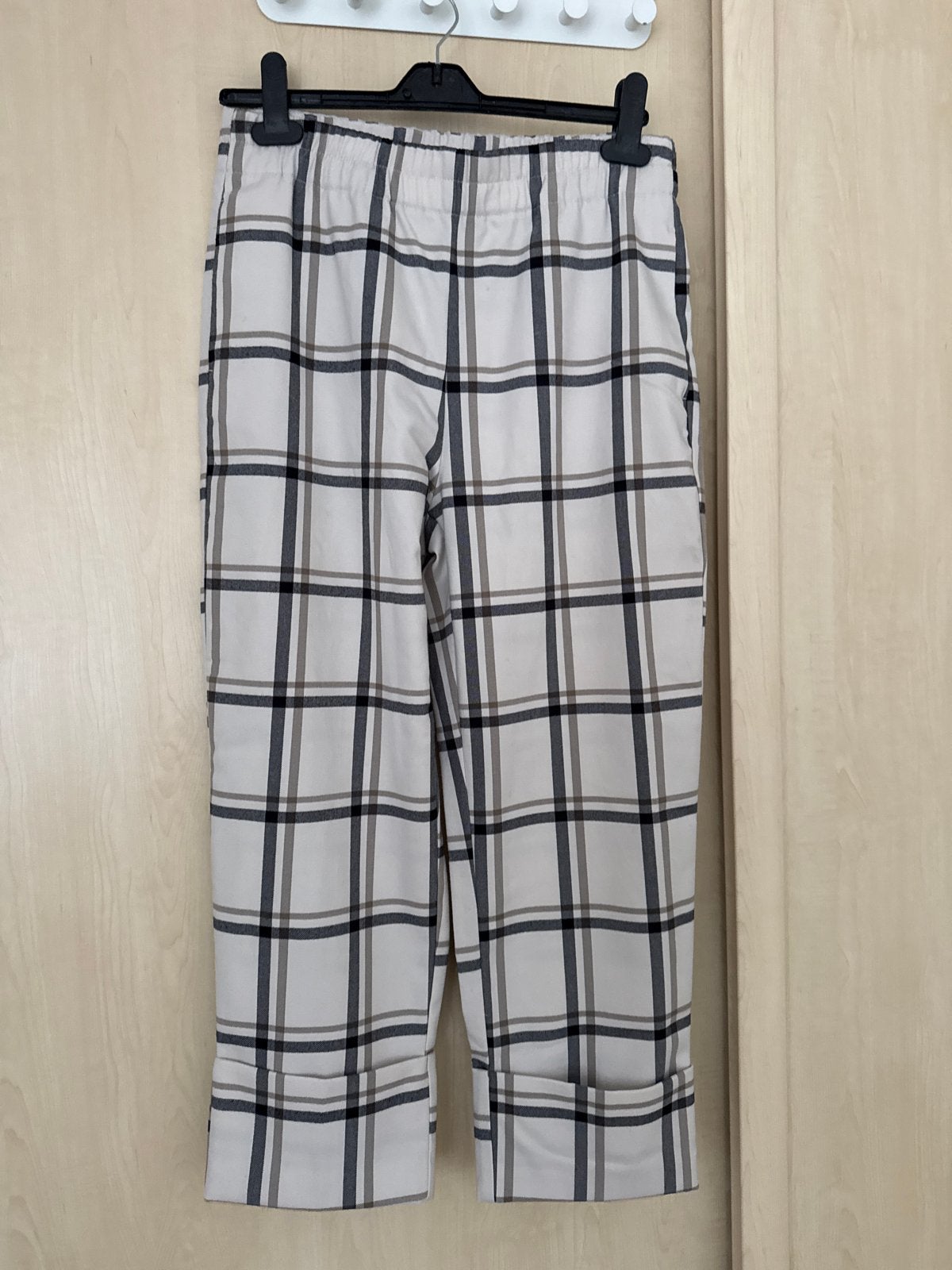 Zara geruite broek, Maat 38/40 (M), Wit, Ophalen of Verzenden, Driekwart