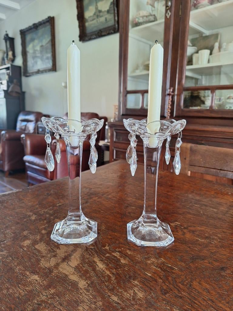 Set Towle Kristallen Kandelaars/Kaarsenhouders, Ophalen of Verzenden
