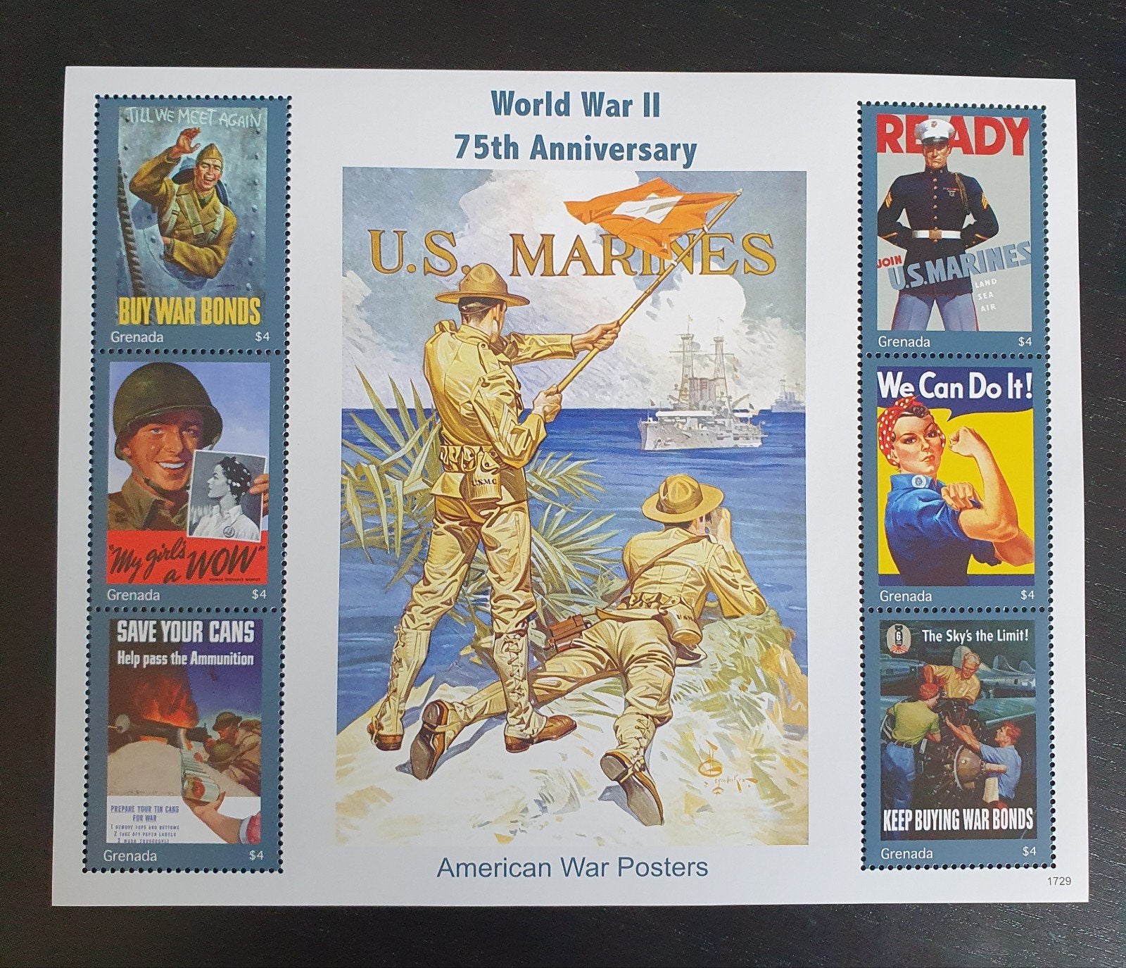 Grenada 2017 War Posters WWII Michel 7561-7566 postfris, Verzenden, Postfris, Overige thema's