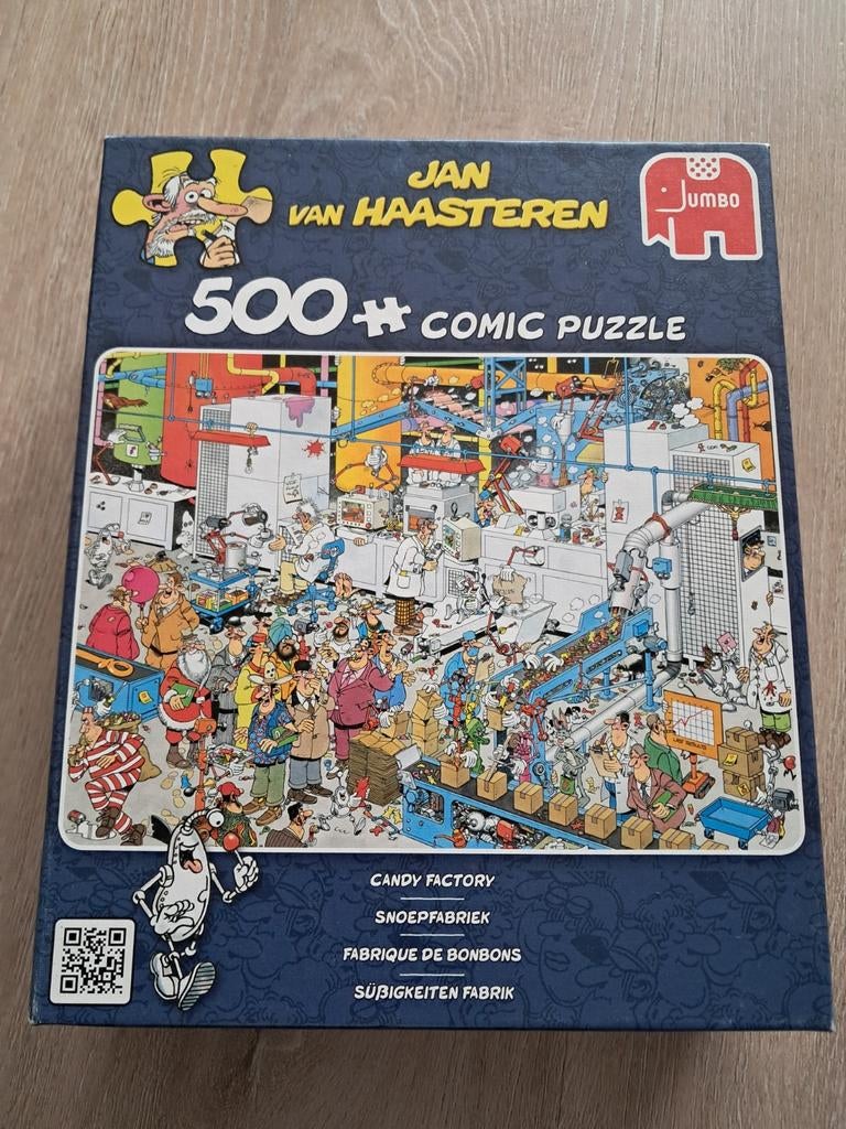 Jan van Haasteren Snoepfabriek 500+ stukjes, Ophalen of Verzenden, 500 t/m 1500 stukjes, Gebruikt, Legpuzzel