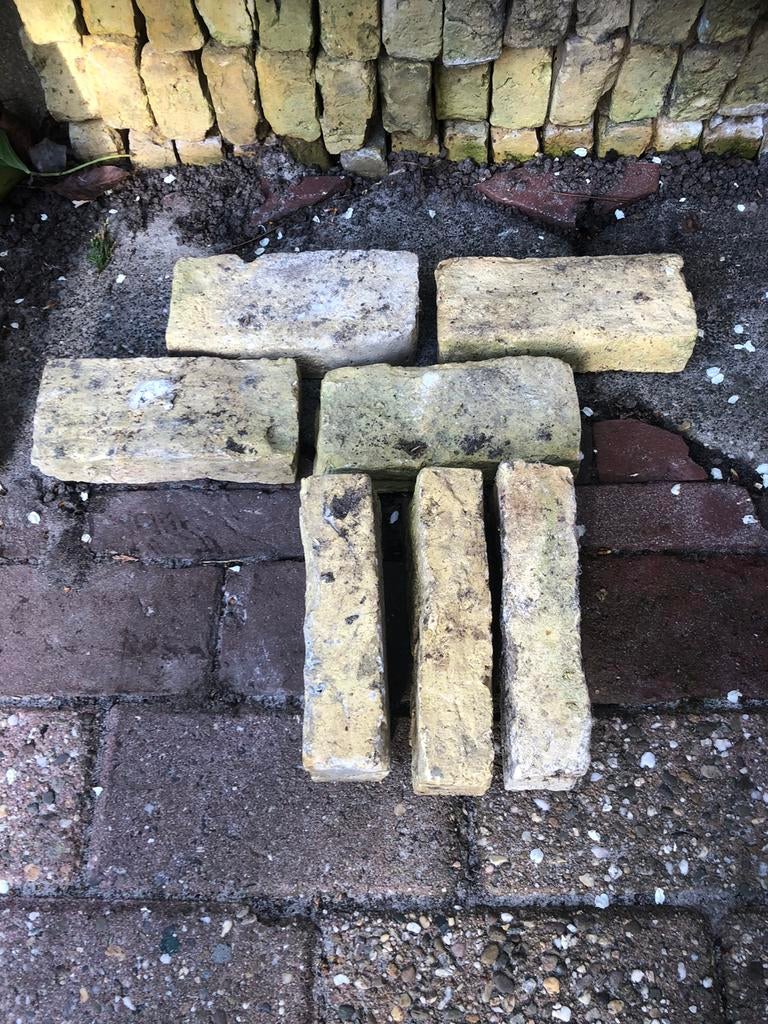 Mooie boerengeeltjes stenen ongeveer 100 stuks, Ophalen of Verzenden, Zo goed als nieuw, Beton, Klinkers
