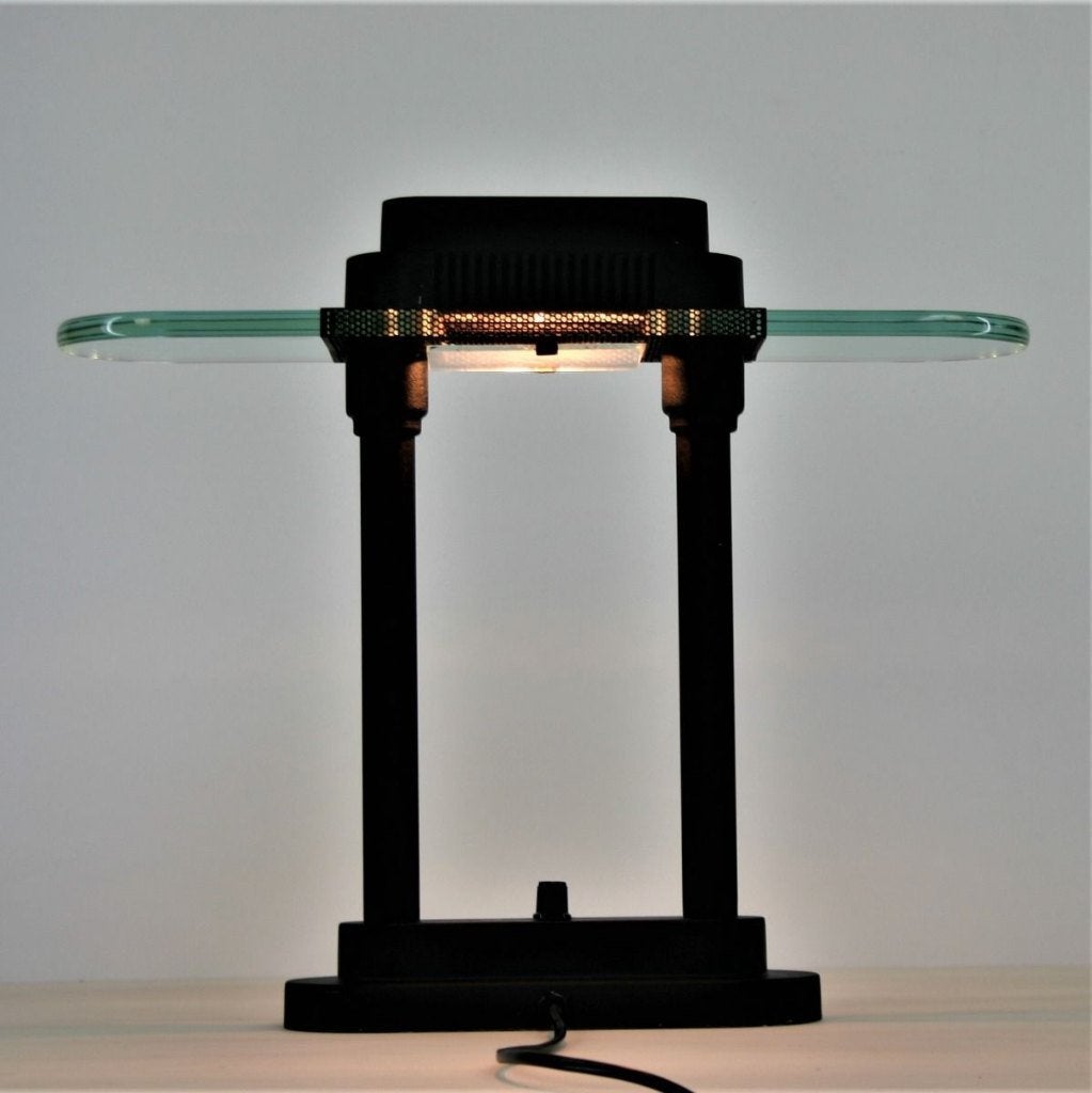 Bankierslamp 'Penta' design Robert Sonneman, Overige merken, 38 cm, Overige fittingen, Ophalen of Verzenden