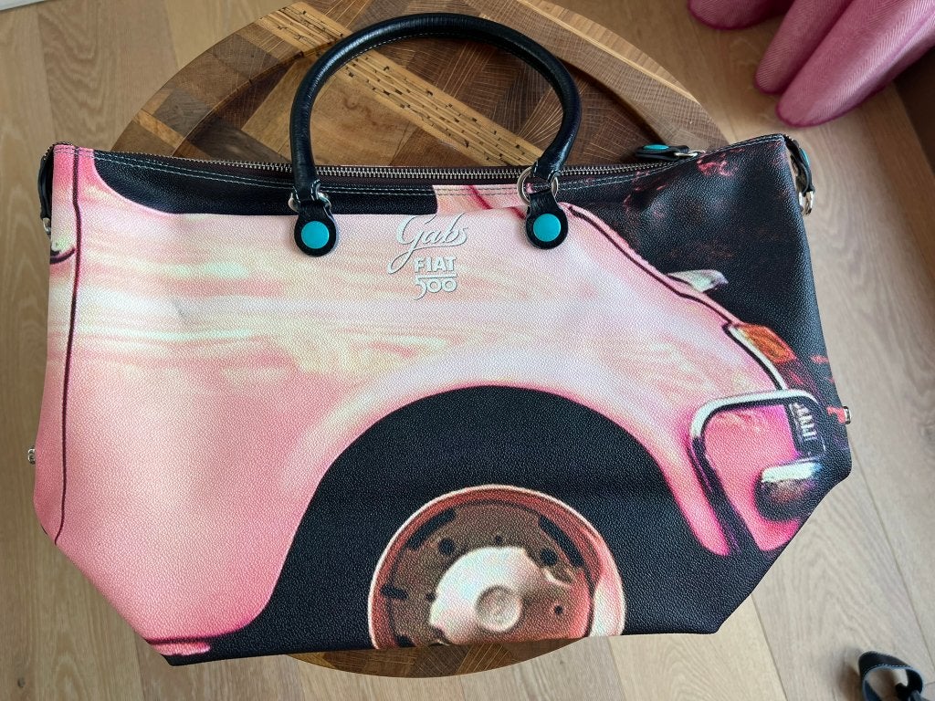 Gabs tas Fiat 500 print, Ophalen of Verzenden, Zo goed als nieuw, Overige kleuren, Handtas