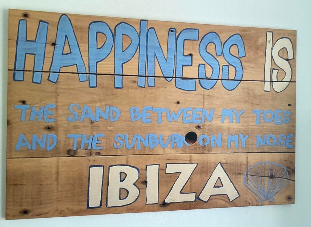 Canvas doek Ibiza Poster Foto Afbeelding, Deurposter of groter, Rechthoekig Liggend, Ophalen of Verzenden, Zo goed als nieuw