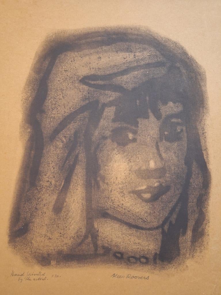 Lithografie Portret van Kees Roovers - Handgedrukt 1981, Antiek en Kunst, Ophalen of Verzenden