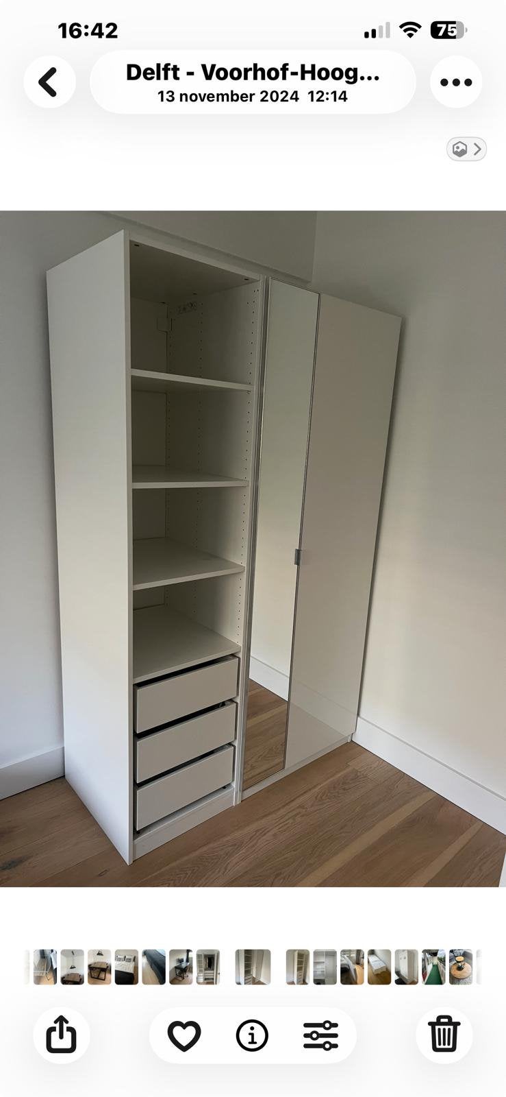 Spiegeldeur en glans deur voor ikea PAX kast, Ophalen of Verzenden, Zo goed als nieuw, 50 tot 100 cm, 200 cm of meer