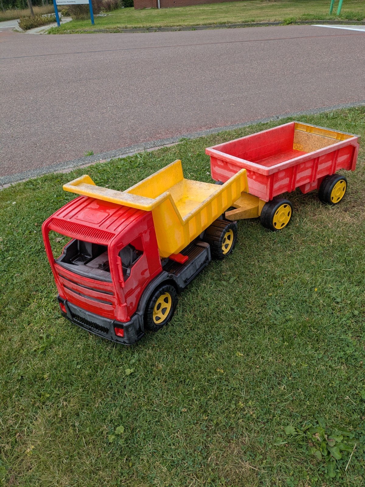 Grote kiepwagen met aanhanger - 115 cm lang, Kinderen en Baby's, Speelgoed | Speelgoedvoertuigen, Ophalen of Verzenden
