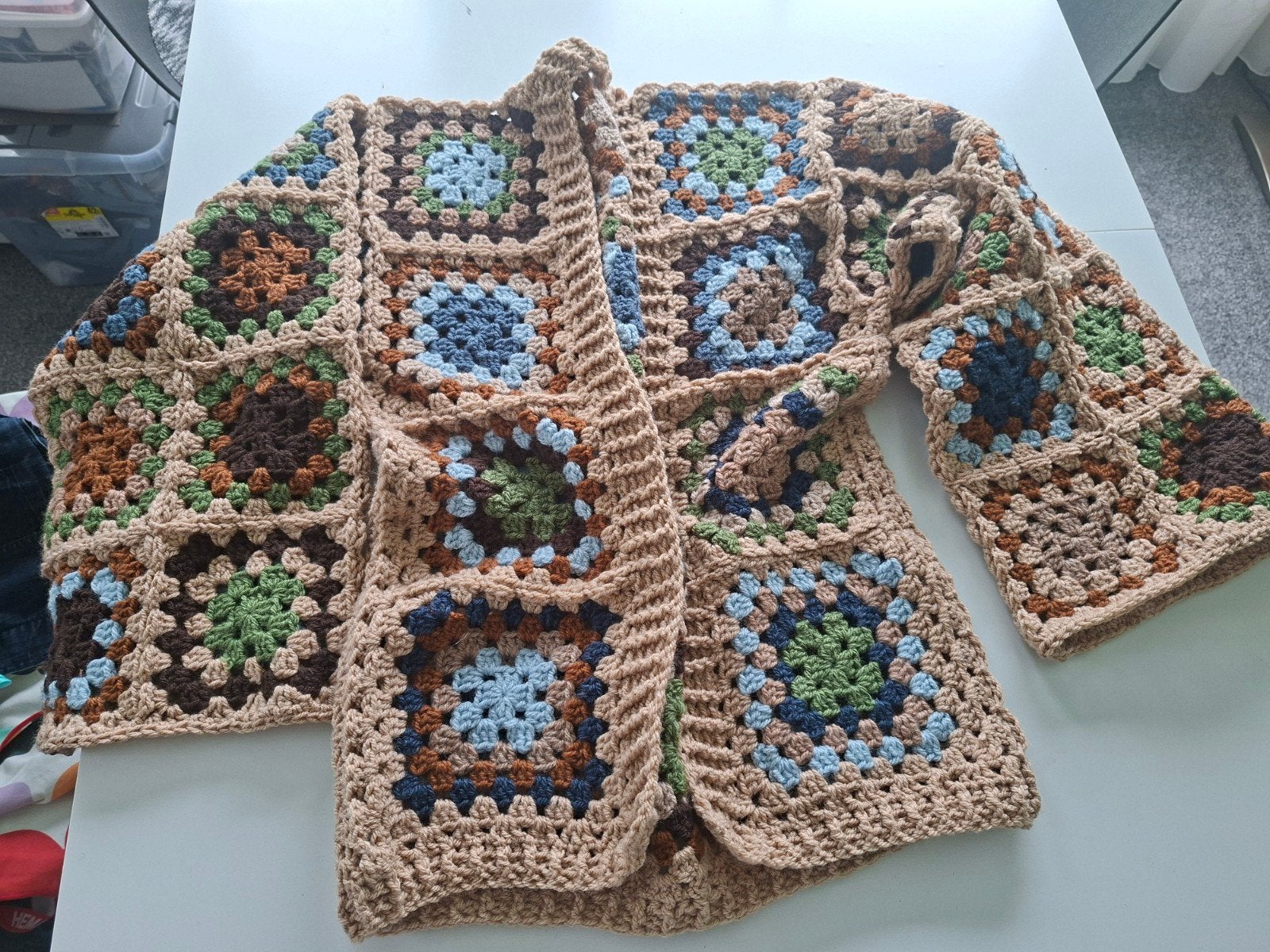 Uniek Granny Square Gehaakt Vest - Maat 38, Kleding | Dames, Ophalen of Verzenden, Zo goed als nieuw, Maat 38/40 (M), Meerkleurig