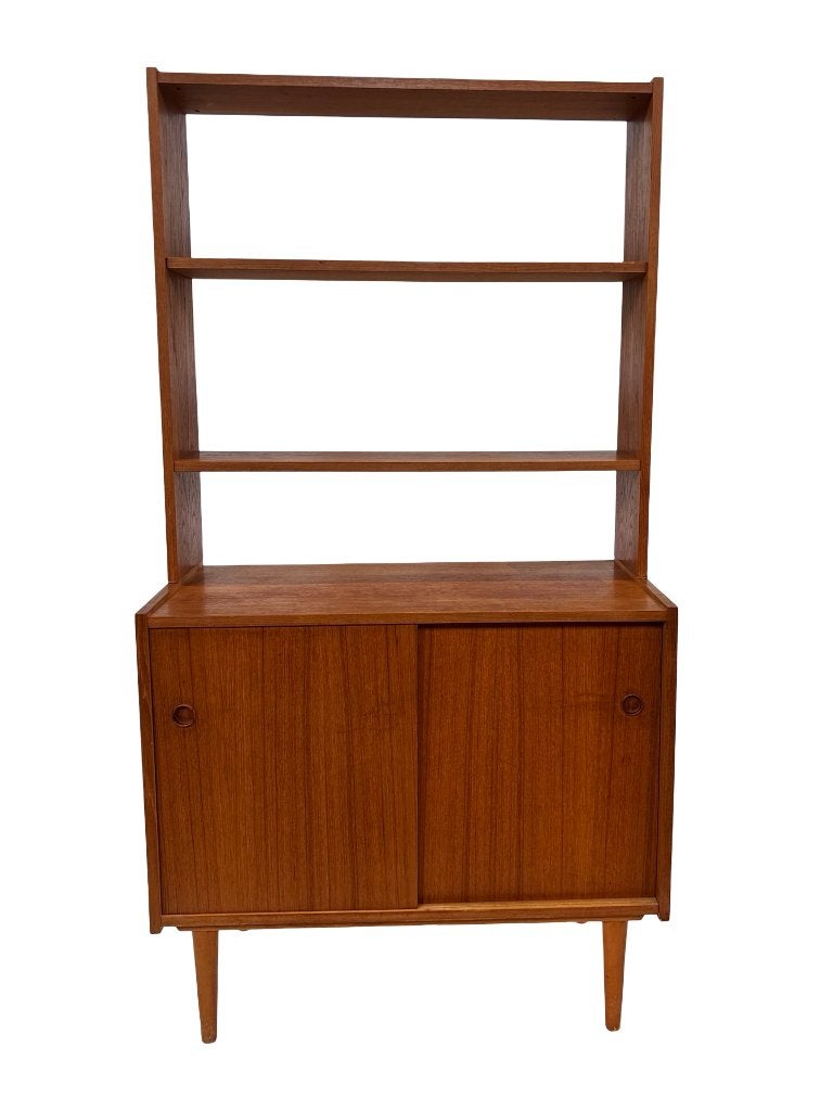 Vintage boekenkast wandkast teak fineer jaren 60 design