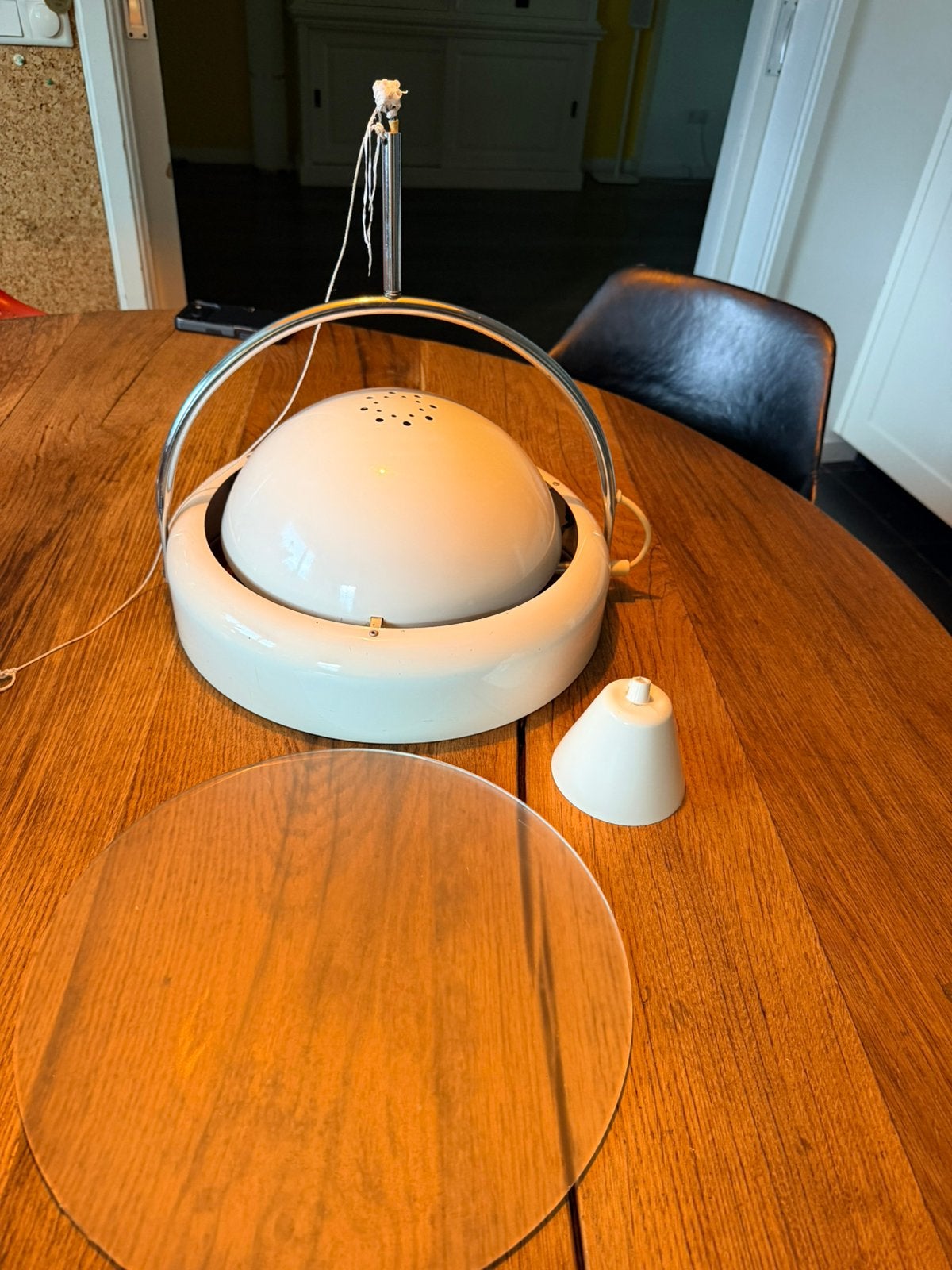 Vintage Uno Dahlén hanglamp Aneta Sweden Space Age | 60/70, Ophalen, E14 (klein), Glas, Gebruikt