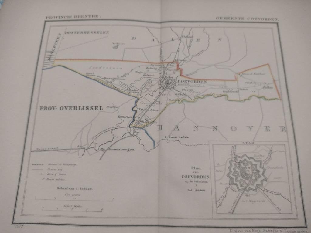 06 Coevorden Litho Kuyper 1867, Ophalen of Verzenden
