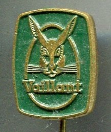 VAILLANT geisers groen op koper speldje ( L_016), Verzamelen, Verzenden, Nieuw, Merk, Speldje of Pin