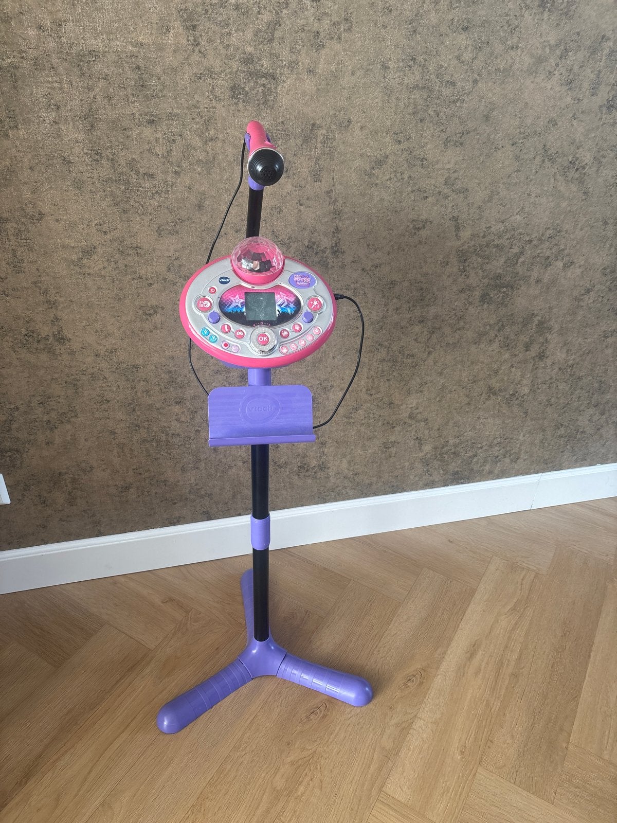 VTech Kidi Super Star Microfoon met standaard, Ophalen of Verzenden, Gebruikt, Zangmicrofoon