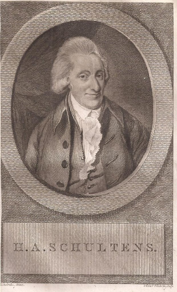 Portret H.A. Schultens gravure door Reinier Vinckeles, Portret, Ophalen of Verzenden, 14 cm, 9 cm