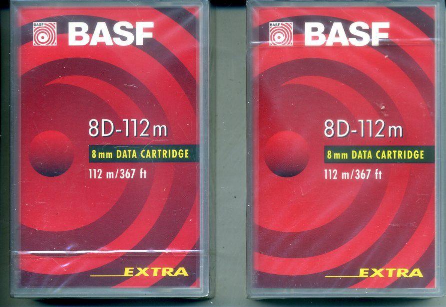 2X BASF DATA CARTRIDGE 8D-112m 8mm EXTRA NIEUW GESEALD, Basf, Herschrijfbaar, Overige typen, Nieuw