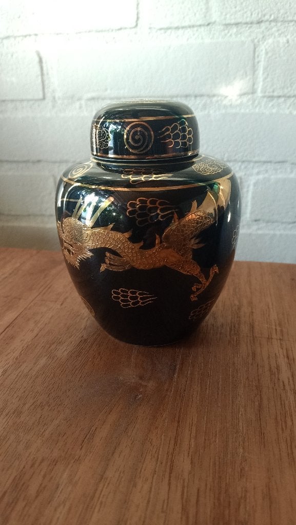 Vintage Chinese gemberpot met drakenmotief, Antiek en Kunst, Ophalen of Verzenden