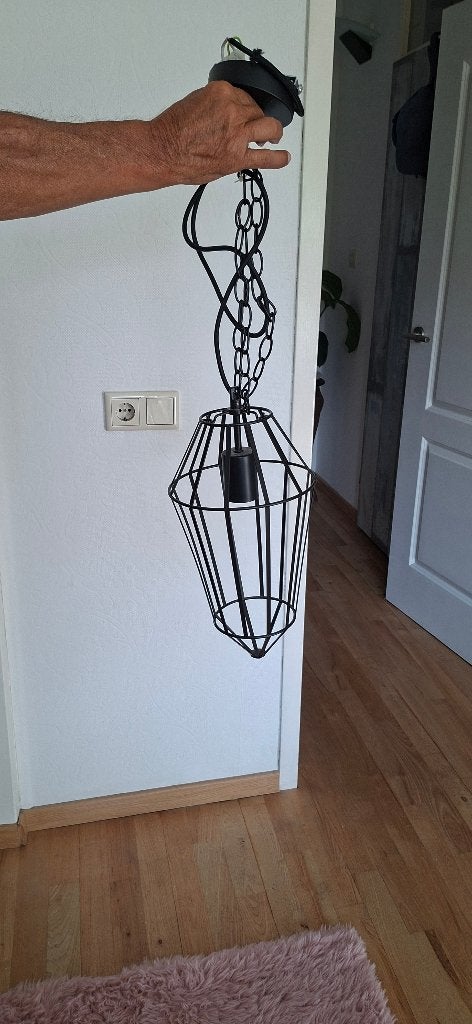 Metalen hanglamp, Huis en Inrichting, Lampen | Hanglampen, Zo goed als nieuw, Metaal, Modern, E27 (groot)