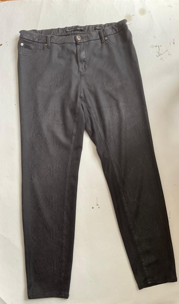 Donkergrijze skinny met dierenprint ROSNER M, Maat 38/40 (M), Ophalen of Verzenden, Zo goed als nieuw, Grijs