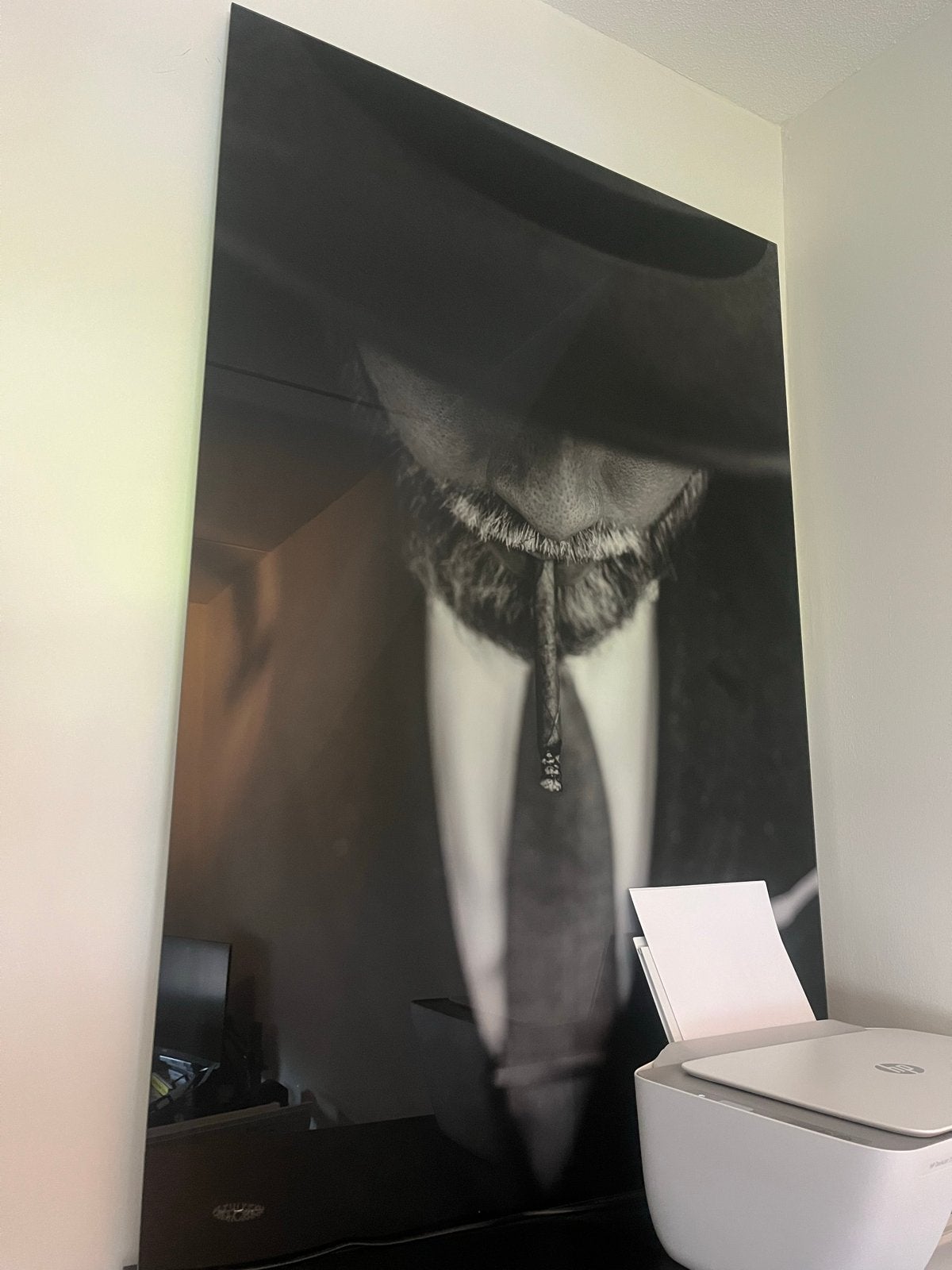 Plexiglas schilderij man met hoed - zwart wit, Kunststof, Print, Portret, Ophalen