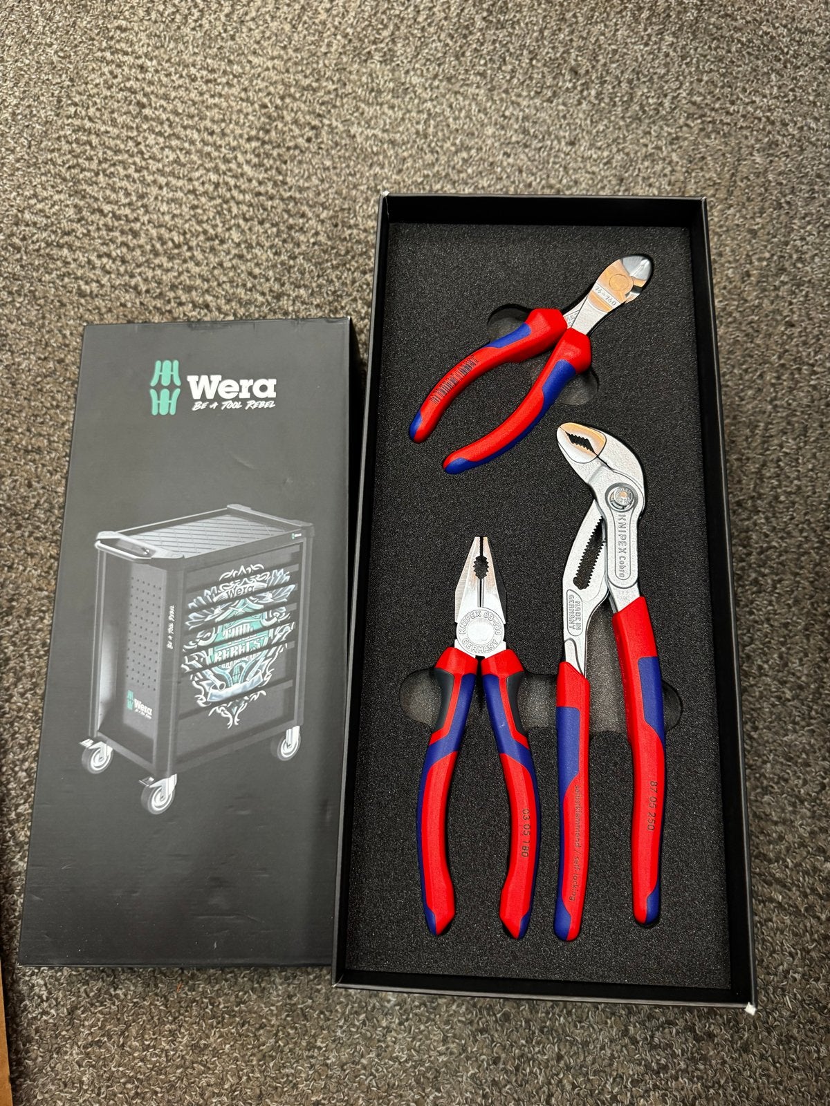 Knipex Tangenset in Wera Inlay - Nieuwstaat, Ophalen of Verzenden, Nieuw, Tang, Knipex