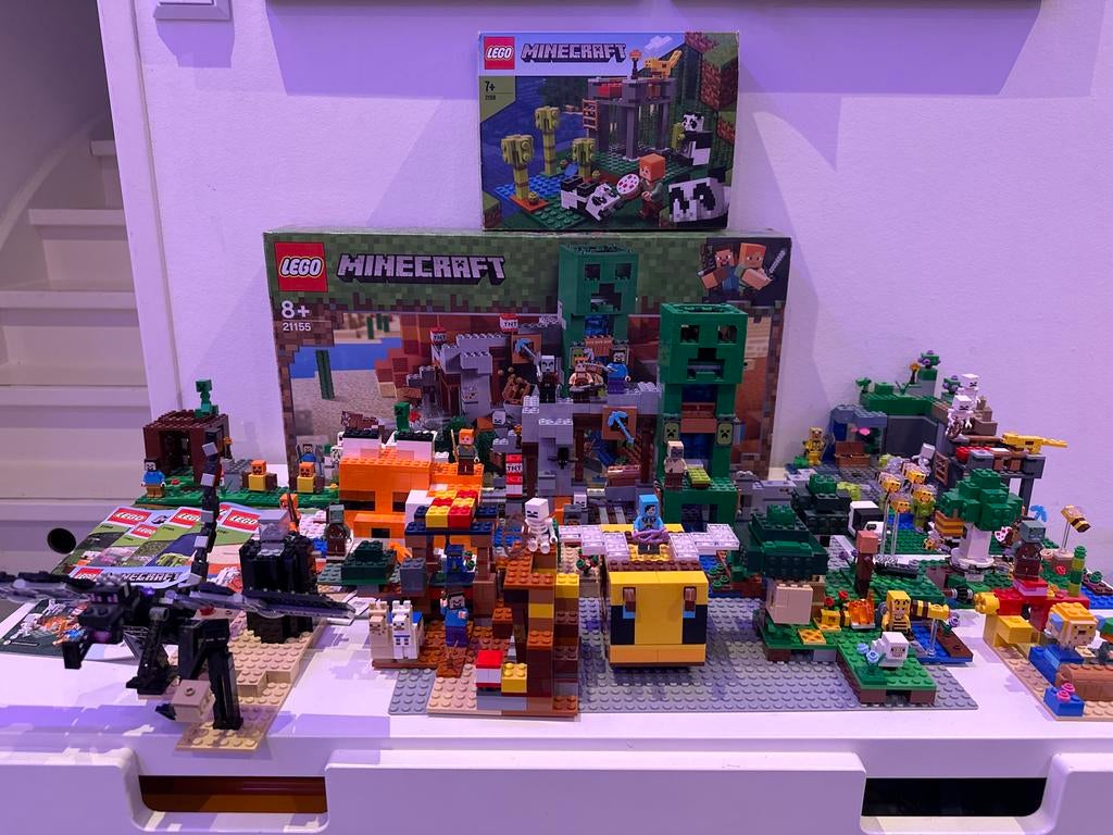 Grote collectie LEGO Minecraft sets 21155, 21151, 21158, etc, Gebruikt, Minecraft, Lego, Ophalen of Verzenden