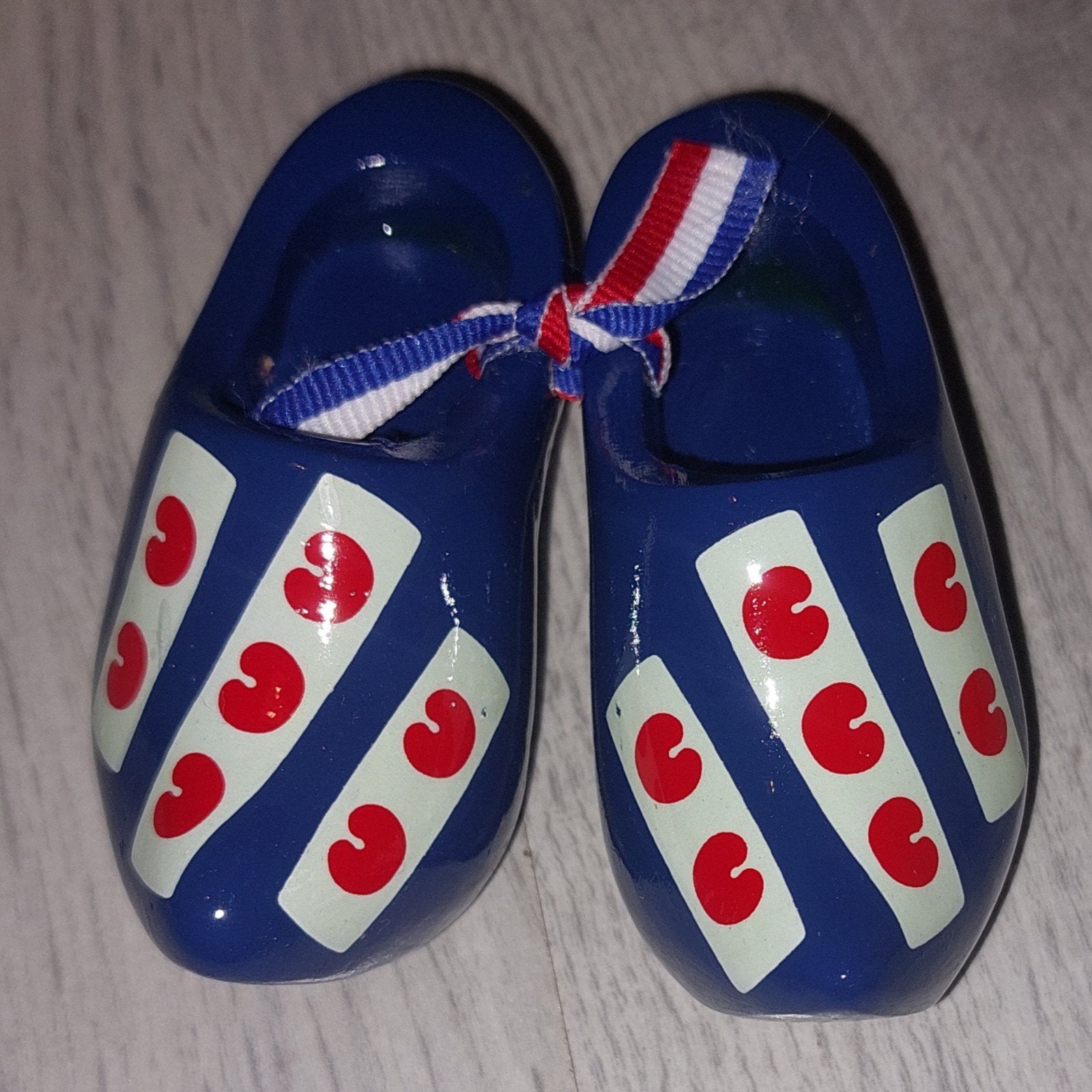 Fries klompenpaar 8 cm - Blauw met Friese vlag, Ophalen of Verzenden, Gebruikt