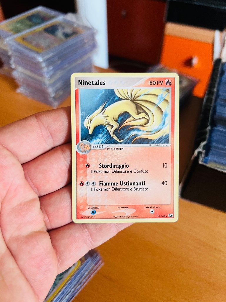 Ninetales 38/106 Ex Emerald Pokemon, Verzenden, Zo goed als nieuw, Losse kaart, Foil