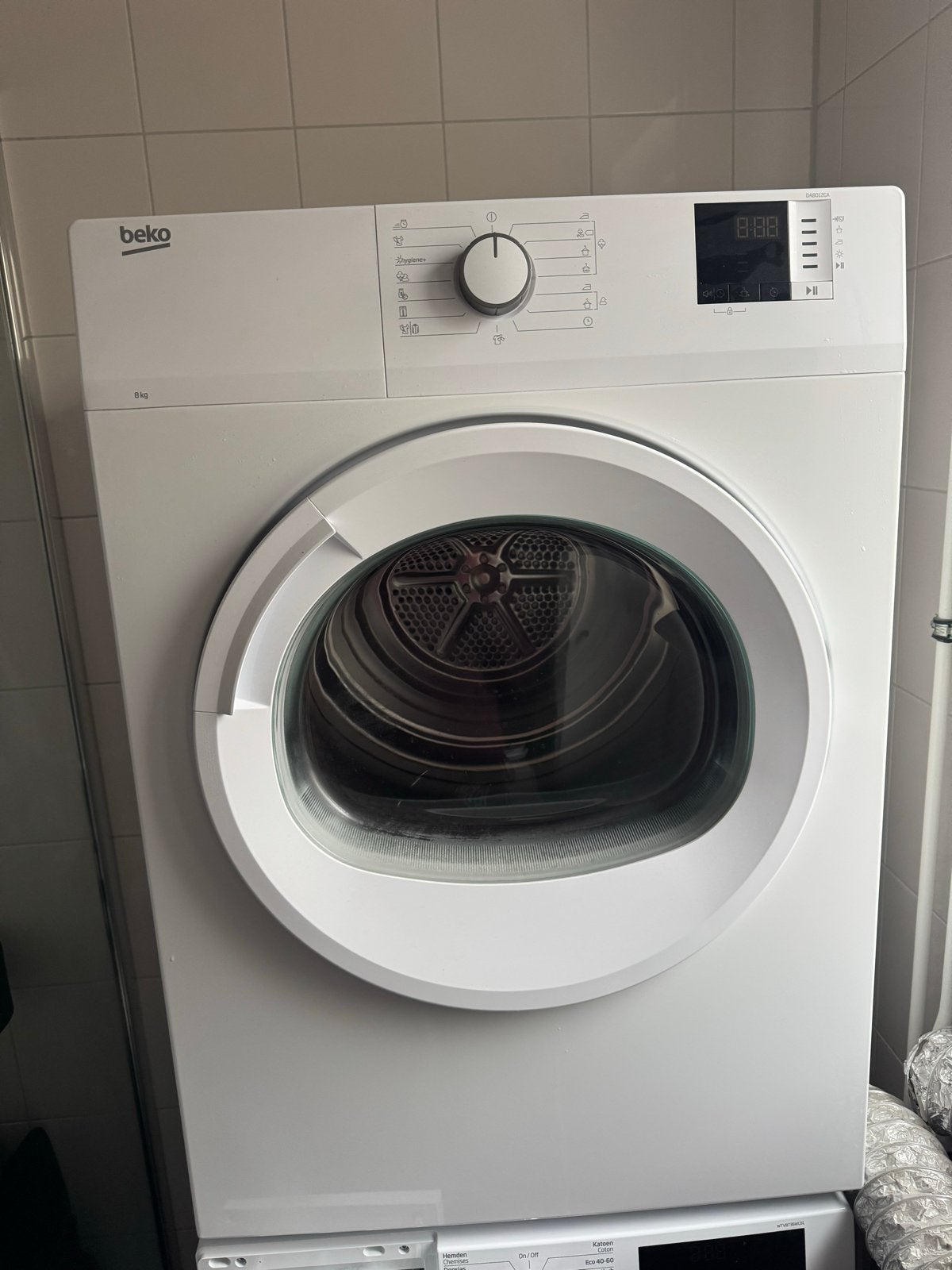 Beko Luchtafvoer Droger - Zo goed als nieuw, Ophalen of Verzenden, Zo goed als nieuw, Voorlader, Luchtafvoer