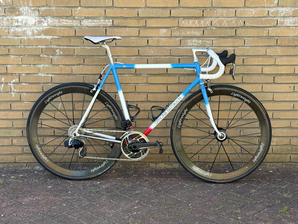 Officina Battaglin racefiets met SRAM Red D1 en Lightweight, Fietsen en Brommers, 28 inch, Staal, Velgrem, Zo goed als nieuw