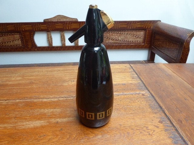 Vintage BOC zwart-gouden soda siphon, soda sifon, Ophalen of Verzenden