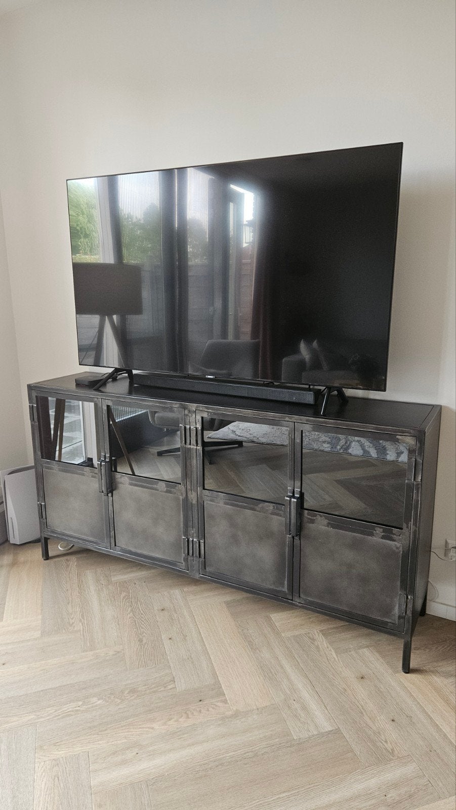Pronto Carpino Dressoir 180 x 40 x 90, Ophalen, 150 tot 200 cm, Glas, Industrieel