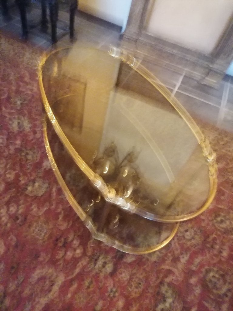 bronze verguld Hollywood regency tafel, Ophalen