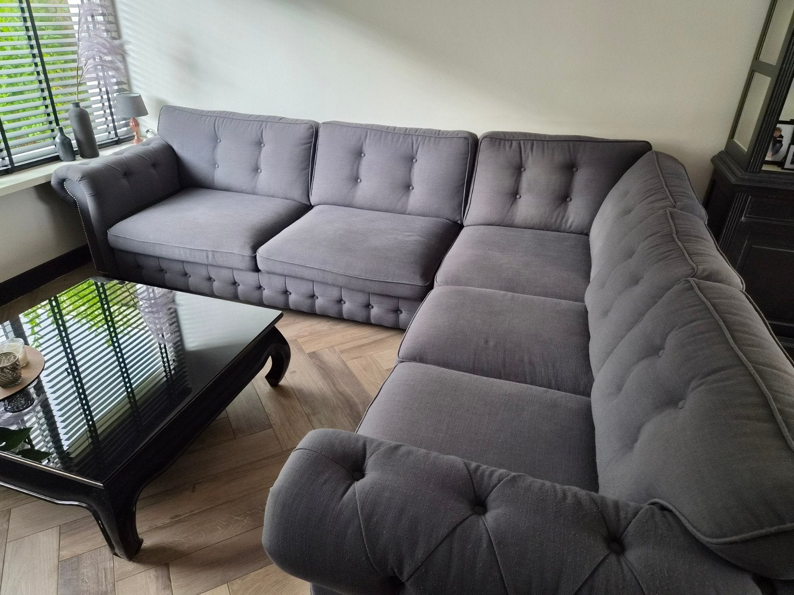 URBANSOFA Grijze Hoekbank, Huis en Inrichting, Ophalen, 100 tot 125 cm, Hoekbank, 300 cm of meer