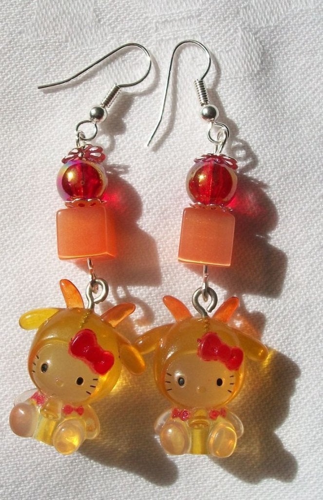 Hello Kitty Bokje (verzilverd), Hangers, Verzenden, Nieuw, Oranje