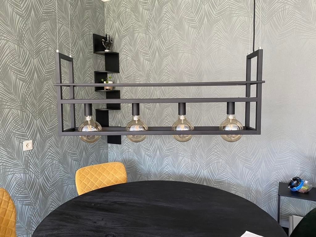 Grote eetkamerlamp met Wiz filament globe E27 bollen, Huis en Inrichting, Lampen | Hanglampen, Zo goed als nieuw, Minder dan 50 cm
