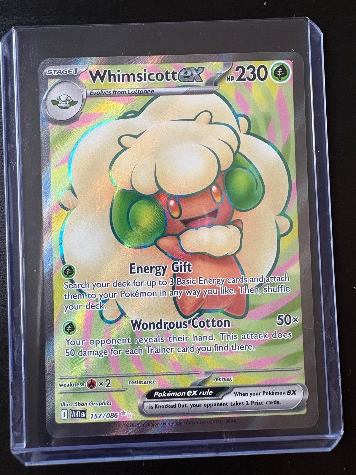 Whimsicott ex 157/086 Pokemon kaart (Foil), Ophalen of Verzenden, Zo goed als nieuw, Losse kaart, Foil