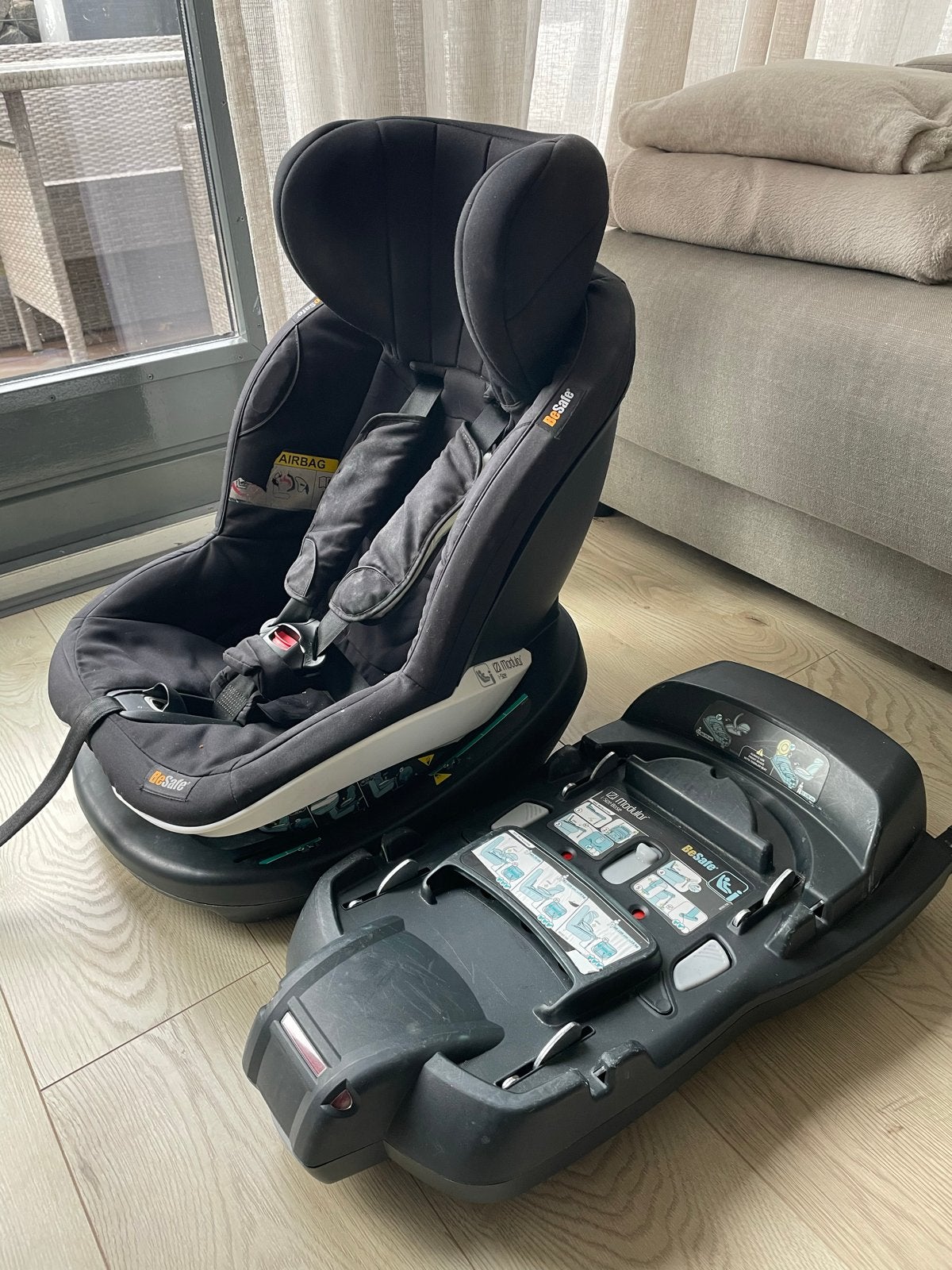 BeSafe iZi Modular 3-delige autostoelset (baby tot peuter), 0 t/m 18 kg, Verstelbare rugleuning, Zo goed als nieuw, Isofix