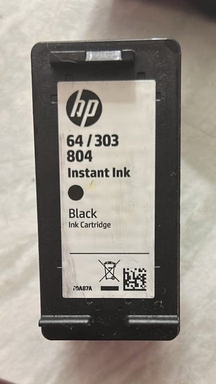 HP 64/303 804 Instant Ink Zwarte Cartridge, Computers en Software, Ophalen of Verzenden, Nieuw, Cartridge