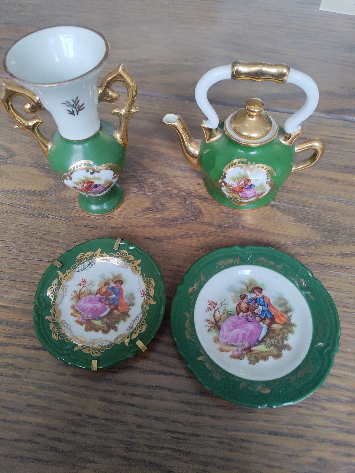 Miniatuur theeservies en vaasje - Limoges stijl, Ophalen