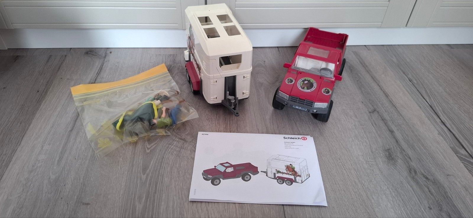 42346 Schleich paardentrailer met auto en accessoires, Ophalen, Gebruikt
