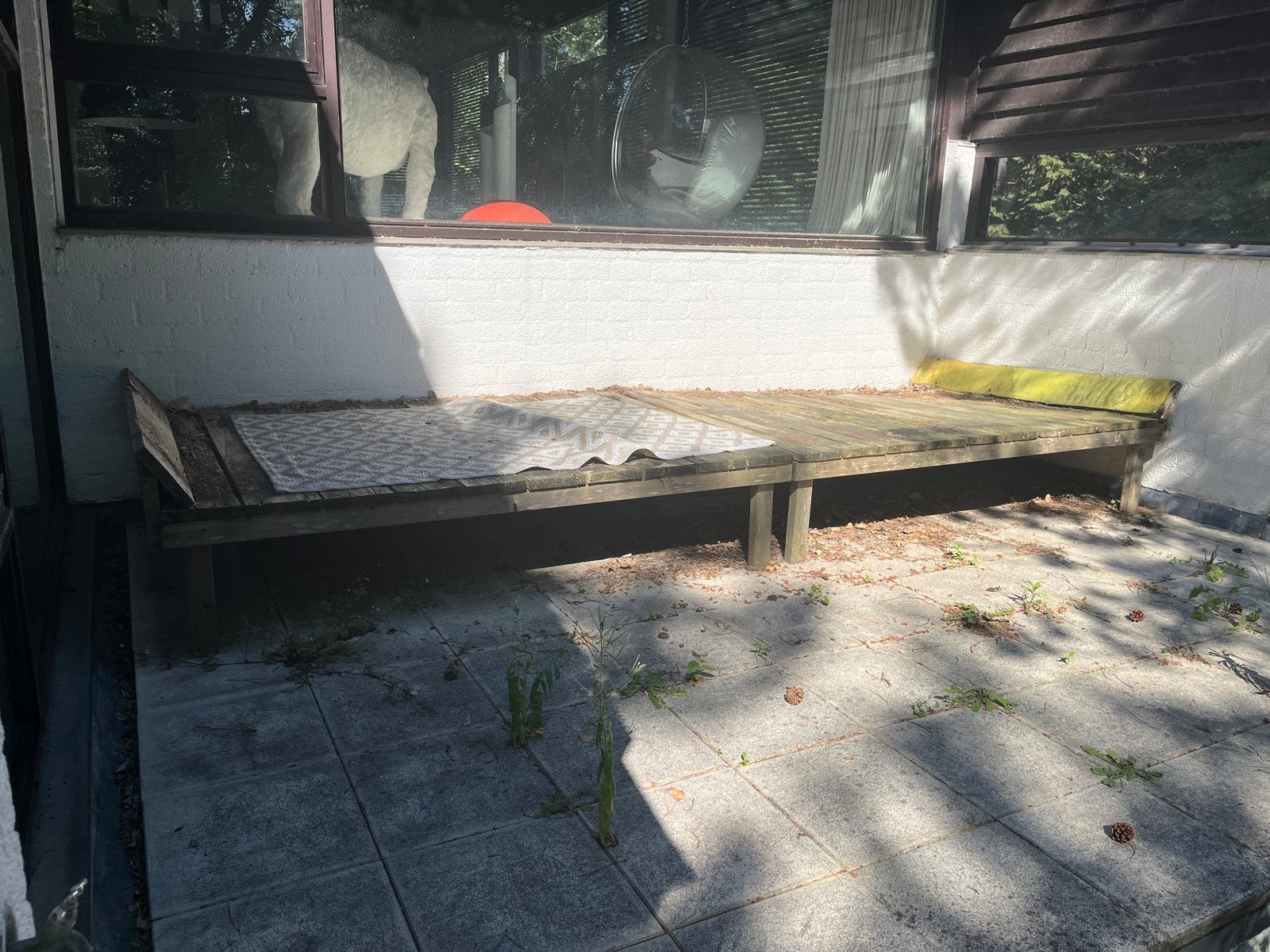 2 Houten tuinbanken/lounge bed  voor buiten, Ophalen, Gebruikt, A, Hout