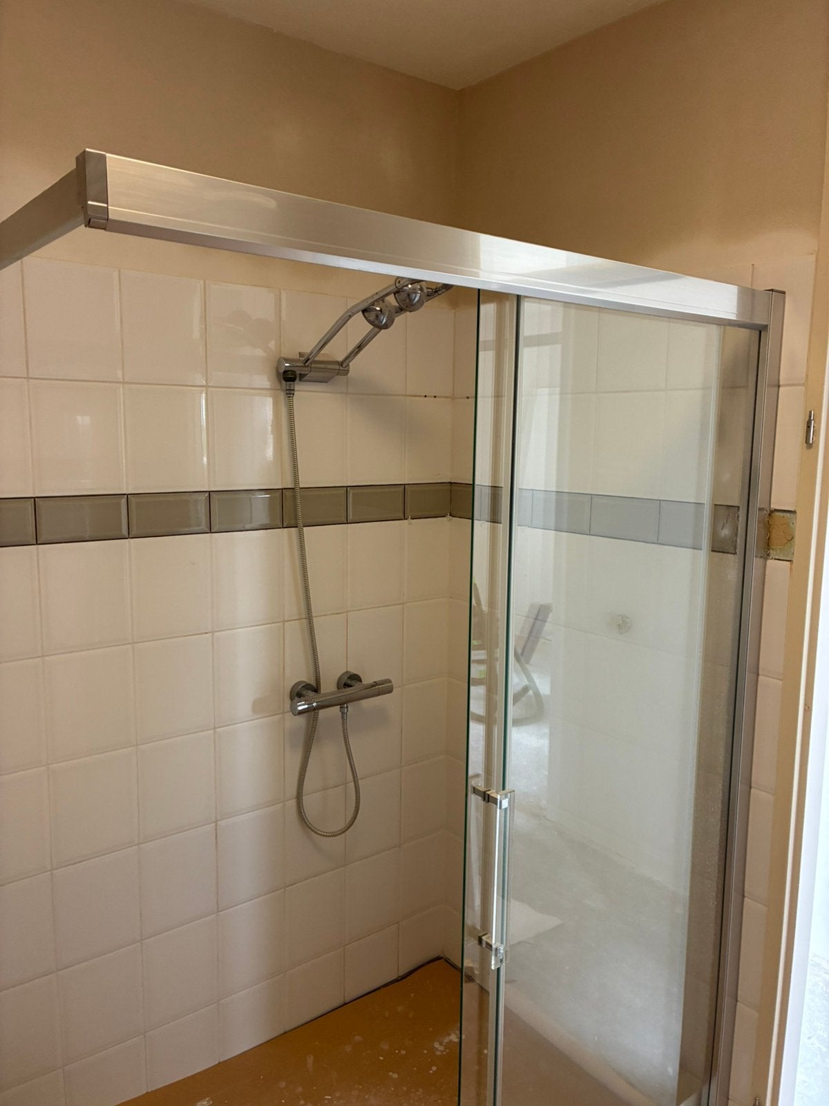 Novellini Douchewand met schuifdeur 140 cm, Ophalen, Gebruikt