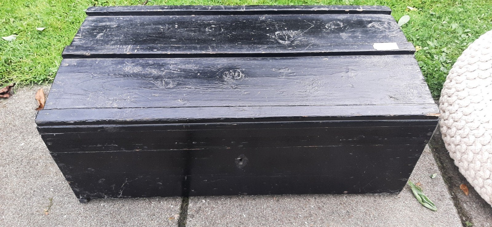 Vintage houten zwarte kist, Huis en Inrichting, Woonaccessoires | Kisten, Ophalen of Verzenden, 50 tot 100 cm, Minder dan 50 cm