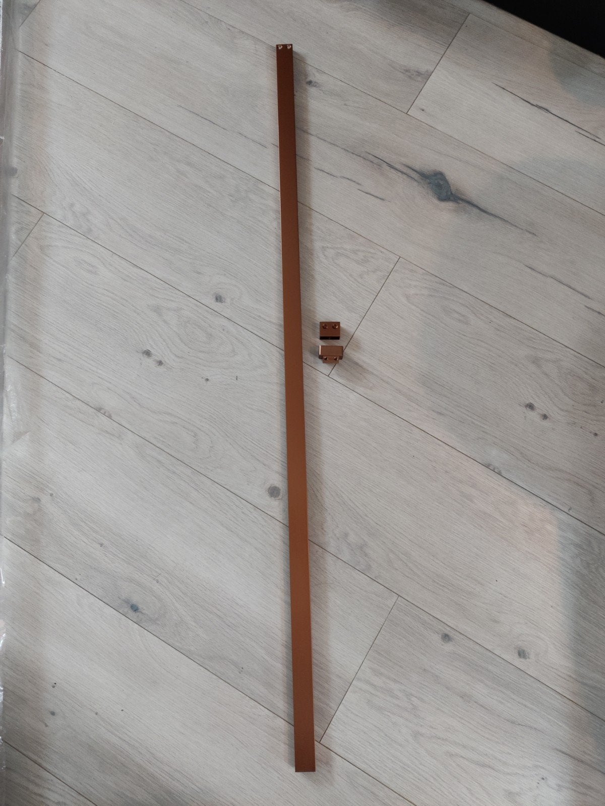 Koperkleurige stabilisatiestang glaswand badkamer 120 cm, Ophalen, Nieuw